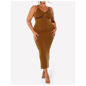 YITTY (FABLETICS) "Smooth As Hell" Shaping Dress, Brown - 6X